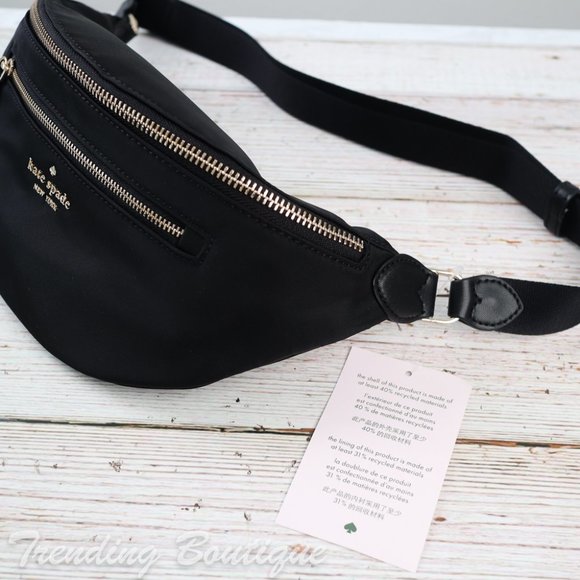 NWT Kate Spade Chelsea Nylon Belt Bag Fanny Pack in Black - Picture 6 of 11